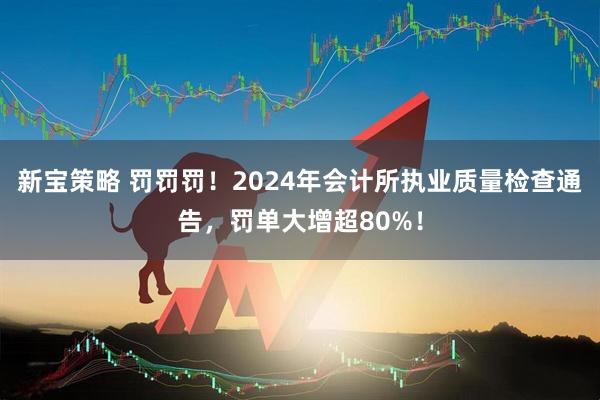 新宝策略 罚罚罚！2024年会计所执业质量检查通告，罚单大增超80%！