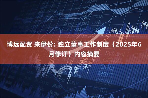 博远配资 来伊份: 独立董事工作制度（2025年6月修订）内容摘要